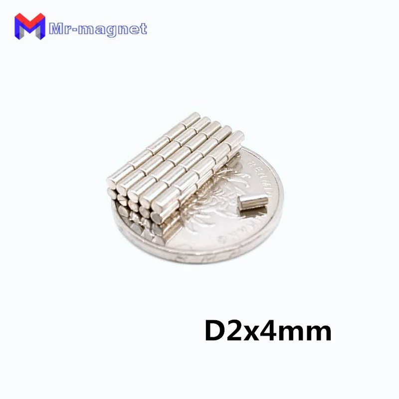 

Neodymium magnets 2000pcs D2x4 mm rod refrigerator magnets powerful craft Rare earth permanent strong Magnetic material 2*4