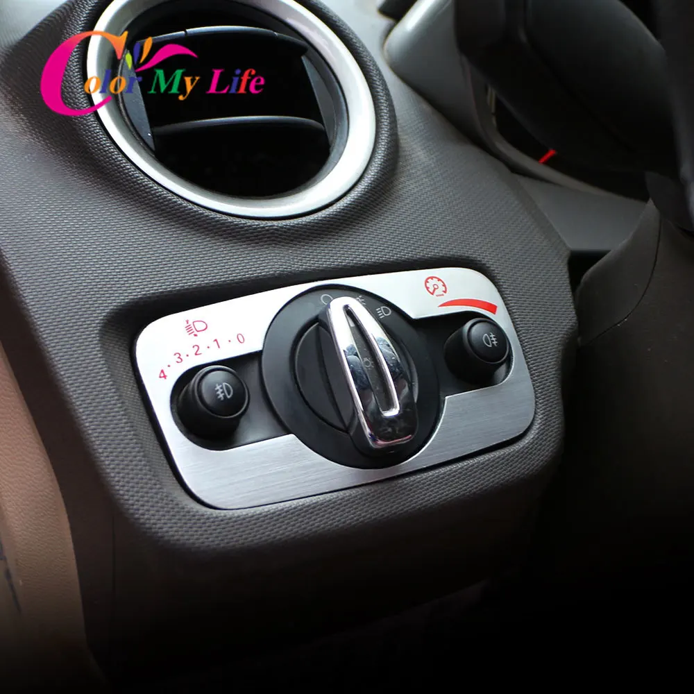 

Color My Life Aluminum Car Headlight Switch Decoration Trim Headlights Switch Stickers for Ford C-Max Cmax 2011-2014 Accessories