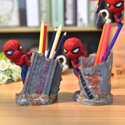 

Creative resin crafts ornaments Spider-Man pen holder home decorations birthday gifts