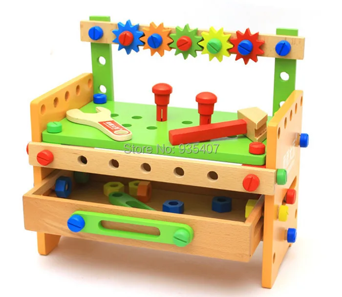 

New wooden toy Variety nut tablechangeable worktableSimulation toys Blocks Baby toy