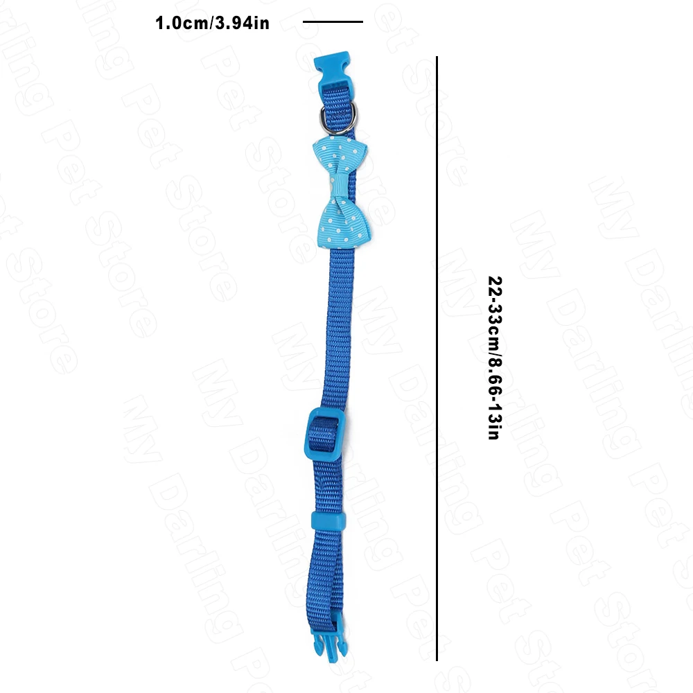 Cat-Dog-Collars-for-Small-Pets-Quick-release-Adjustable-Cat-Collars-Blue-Spotted-Nylon-Dog-Collar