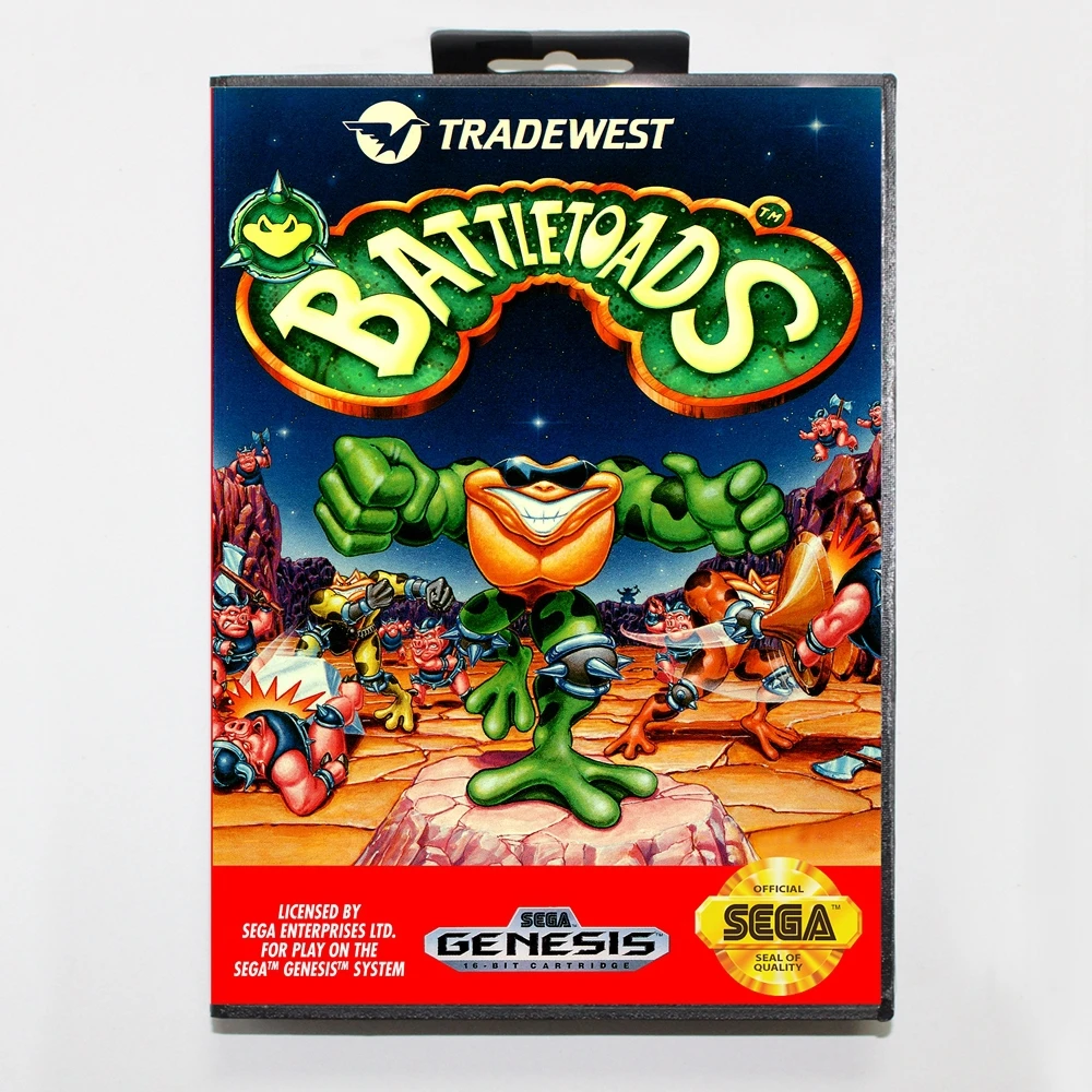 16 бит Sega MD игровой Картридж с розничной коробкой Battletoads карточная игра для Megadrive