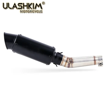 

Motorcycle Exhaust Muffler Pipe Link Pipe Carbon Fiber Exhaust Slip on Escape FOR HONDA NC700 NC750 NC750X 2012-2017