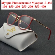 Новые роскошные переходные солнечные фотохромные готовые Близорукие Солнцезащитные очки UV400 Оптический КОТ Женские Рецептурные очки рамка с коробкой NX