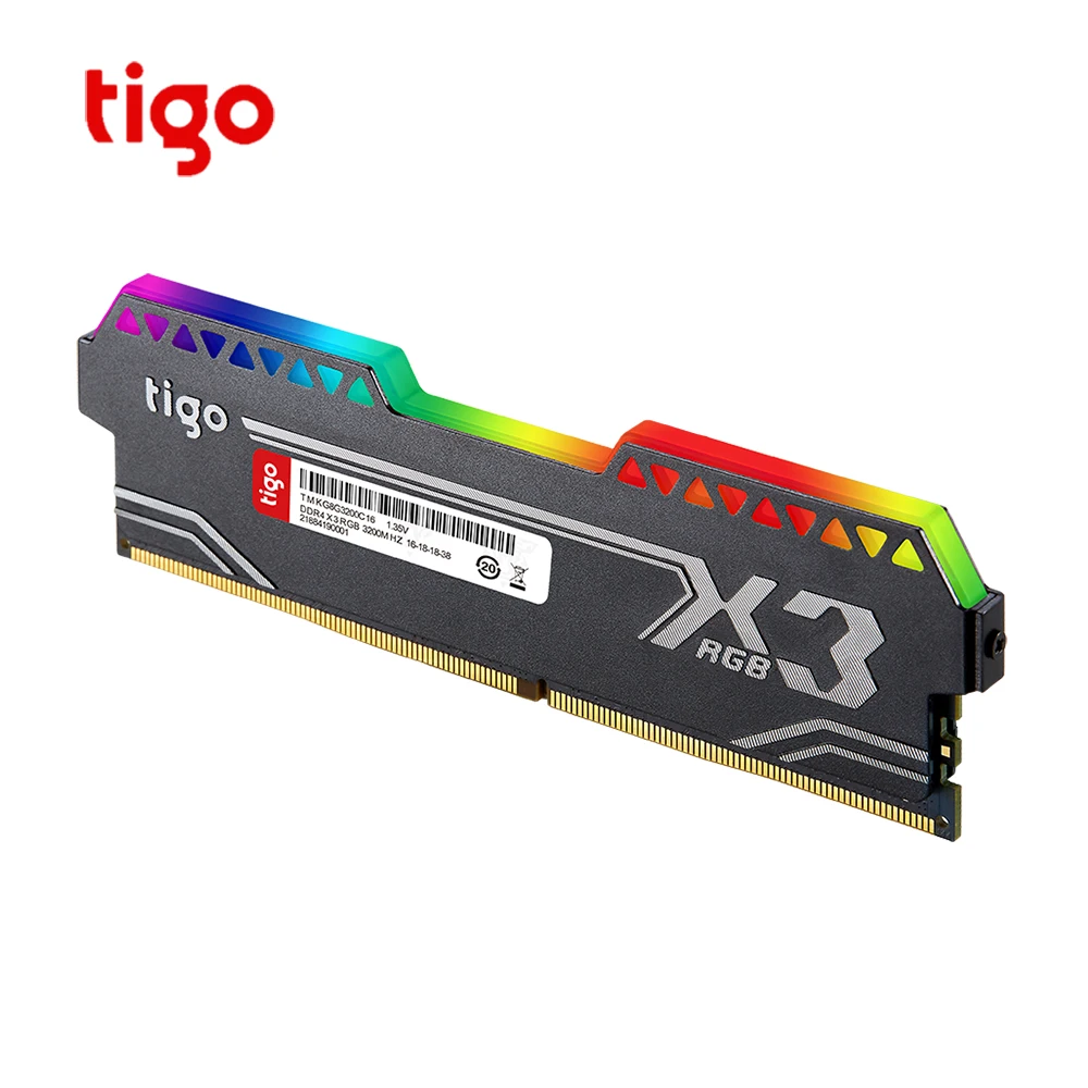 

Tigo RAM 8GB ddr4 Gaming Memory RGB LED Light PC DDR4 3200 MHz for Desktop XMP 2.0 Overclock Memoria X3 mulitcolor