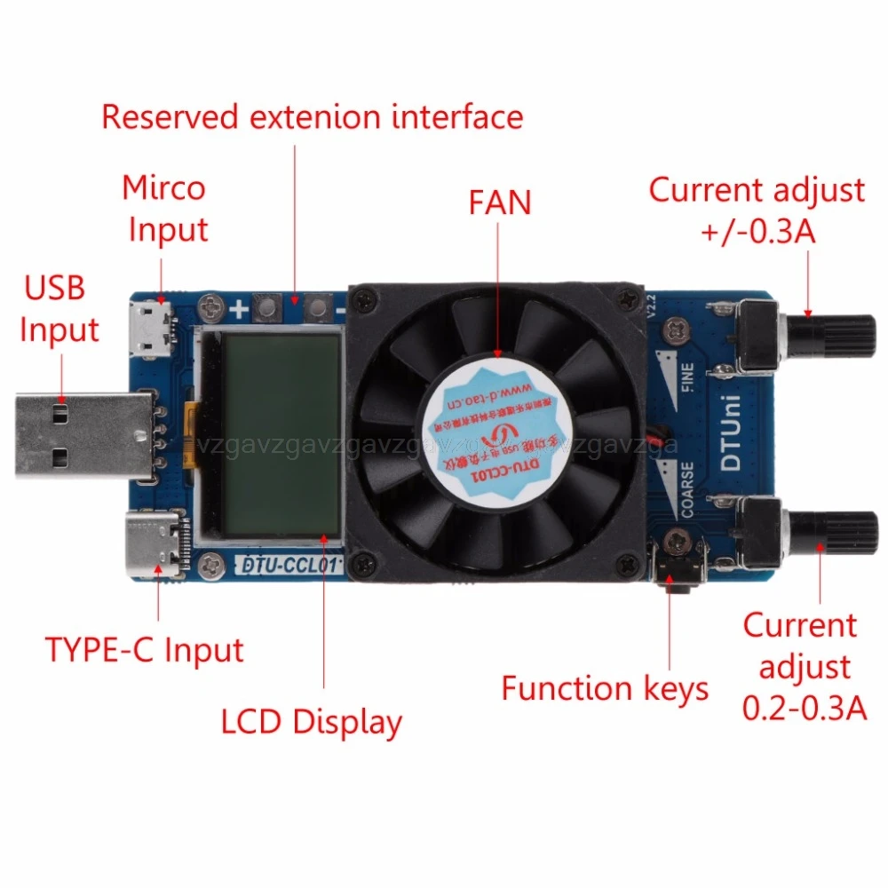 

QC2.0/3.0 Triggers 35W Constant Current Dual Adjustable USB Electronic Load Test Au03 Dropship