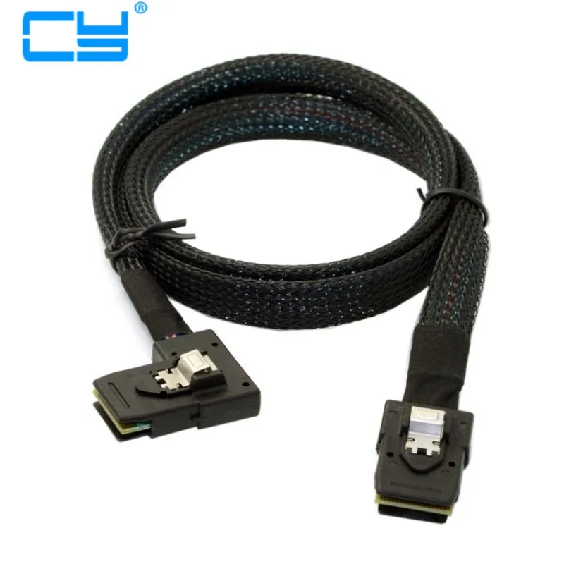 Ультратонкий плоский левый Угловой 90 градусов Mini SAS 36pin SFF 8087 to Raid кабель для