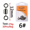 20pcs/bag Kits Rolling Fishing Swivel Connector Stainless Steel tools Bearing Swivel with Solid Ring emerillon peche ► Photo 3/6