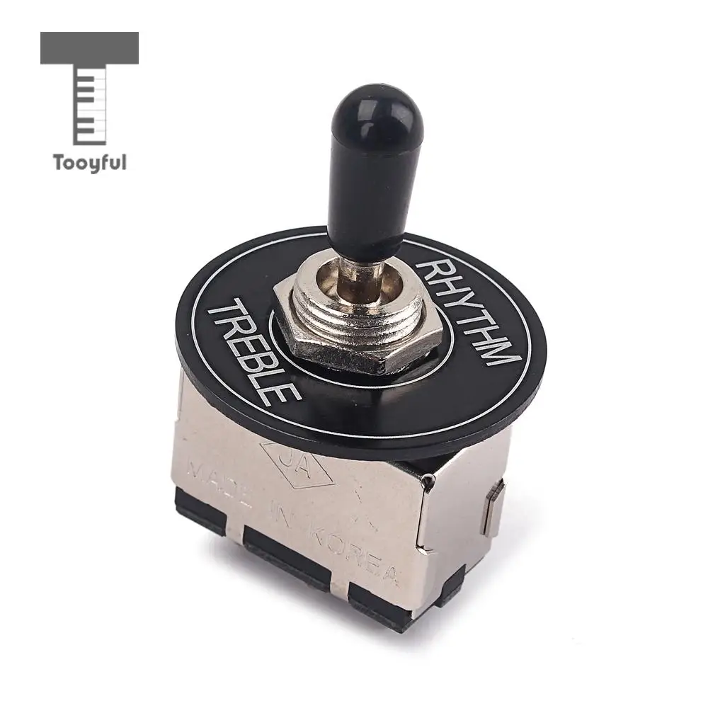 

Tooyful Black 3 Way Toggle Switch Pickup Selector with Rhythm Treble Switch Washer Ring for LP Electric Guitar