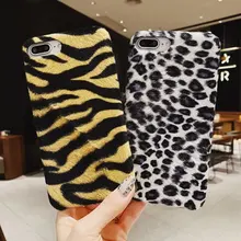 

Winter Leopard Pattern Plush Fur Soft TPU Phone Case for iPhone XS Max X XR XS for iPhone 7 8 Plus Cover Cases for iPhone 6s 6