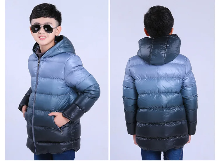 Теплое зимнее пальто для мальчиков; детская стеганая куртка; Верхняя одежда для От 8 до 16 лет; повседневные плотные теплые детские парки с капюшоном для мальчиков; пальто; BC352