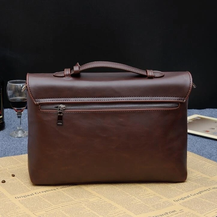 2017 Fashion Genuine Leather Men Briefcase Cowhide Men's Messenger Bags 14 Laptop Business Bag Luxury Lawyer Handbags (3)