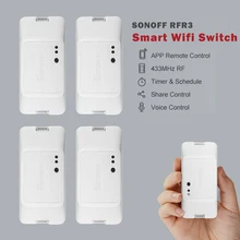 1/2/4 шт. интеллектуальный выключатель света SONOFF RFR3 WI-FI "сделай сам" Smart RF 433 Управление переключатель автоматизации Совместимость с Homekit Amazon Alexa Google Home вера