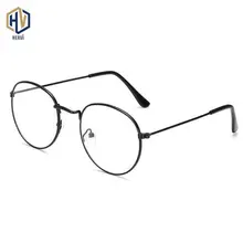Круглая оптика оправа для очков в ретростиле для мужчин и женщин сплошной цвет металла рецепт оправы для очков Близорукость очки