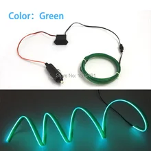 High quality DC-12V Inverter+10 Color Select LED Strip Neon Light 1/2/3/4/5Meter 2.3mm-Skirt EL Wire Rope For Holiday Decorative