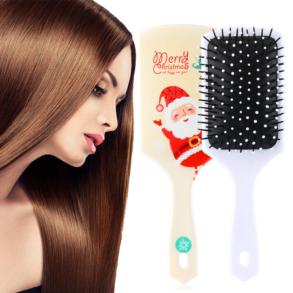 

1 PC Cute Christmas Anti-static Hair Brush Massage Comb Shower Wet Hair Brush Salon Four Colors Hair Styling Accessorices