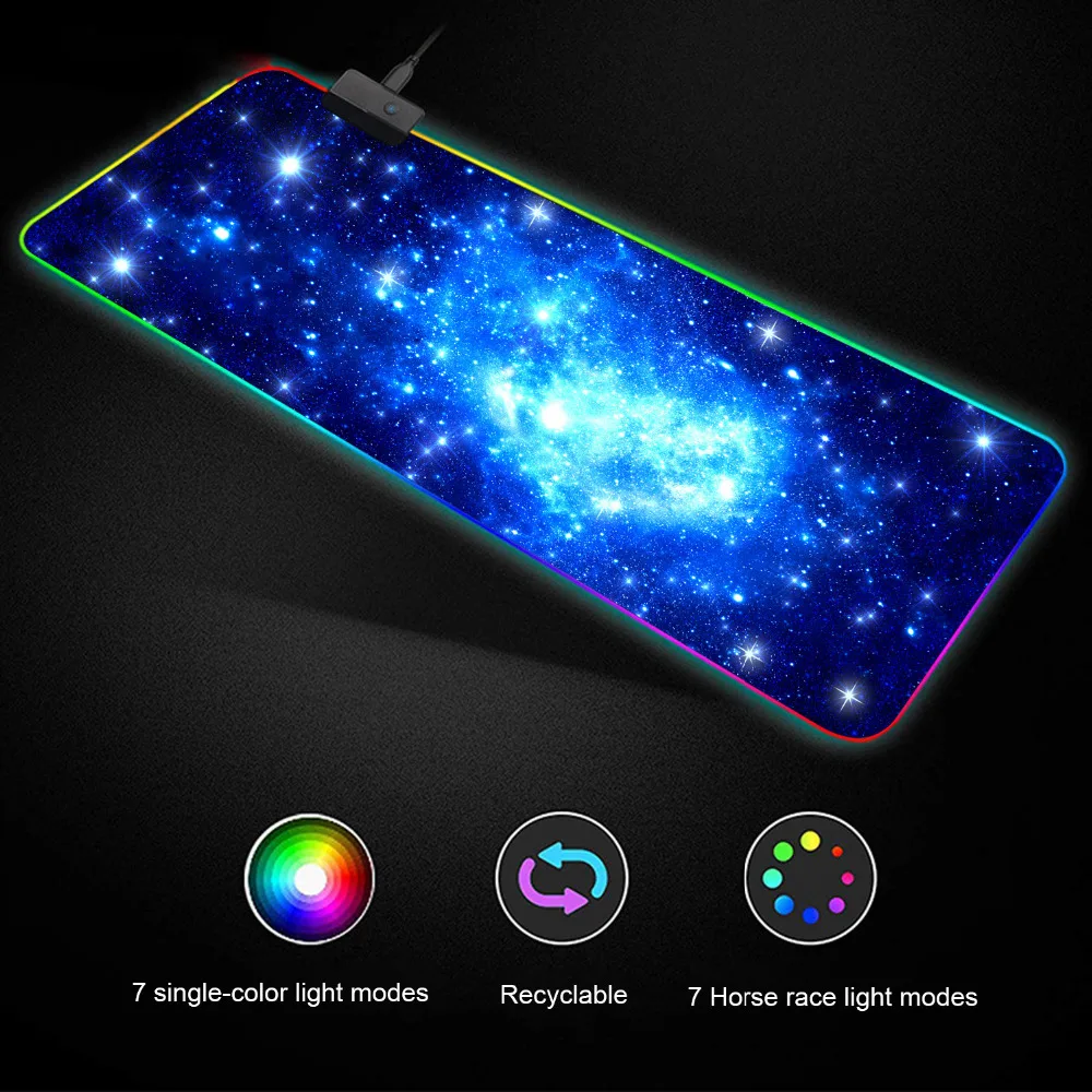 Elisona Large Wired LED RGB Gaming Mouse Pad Colorful Lighting Gamer