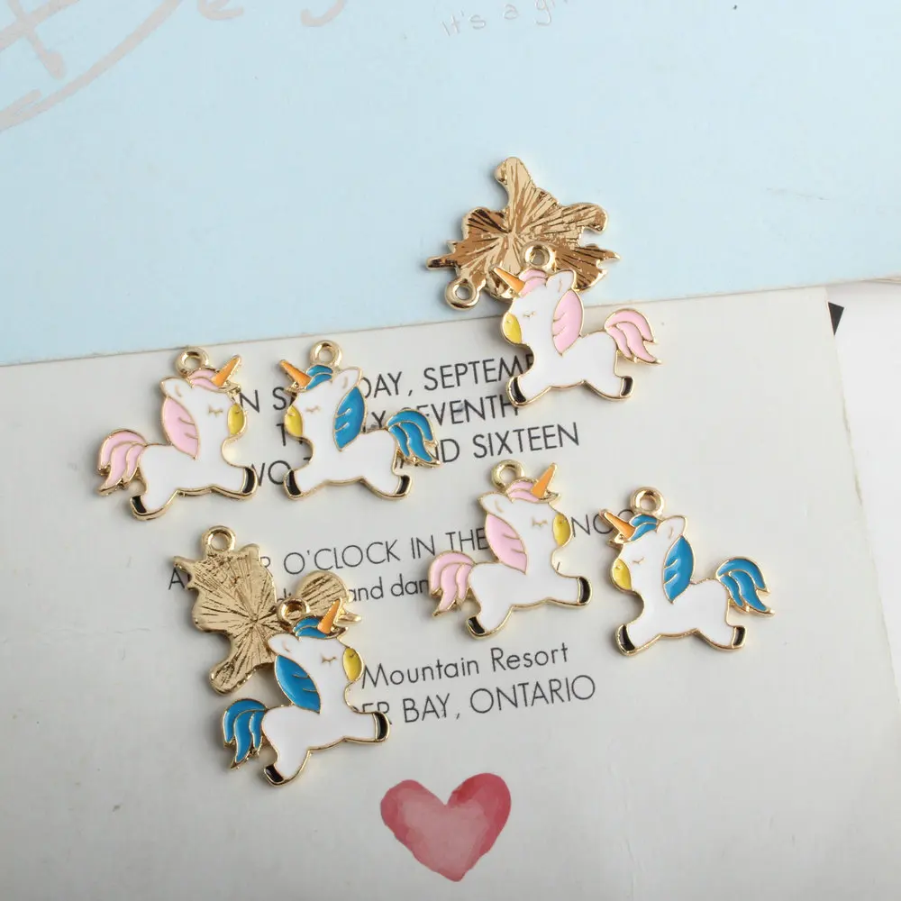 

Newest 80pcs/Lot 19*20MM kawaii Animal Horse Pendants DIY Jewelry Findings Ornament Accessory Enamel Oil Drop Earring Charms