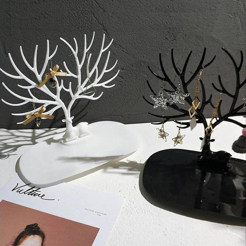 Hot Sale Jewelry Organizer 3 Color Necklace Earring Deer Stand Display Holder Show Rack Display Necklace Organizer Free Shipping