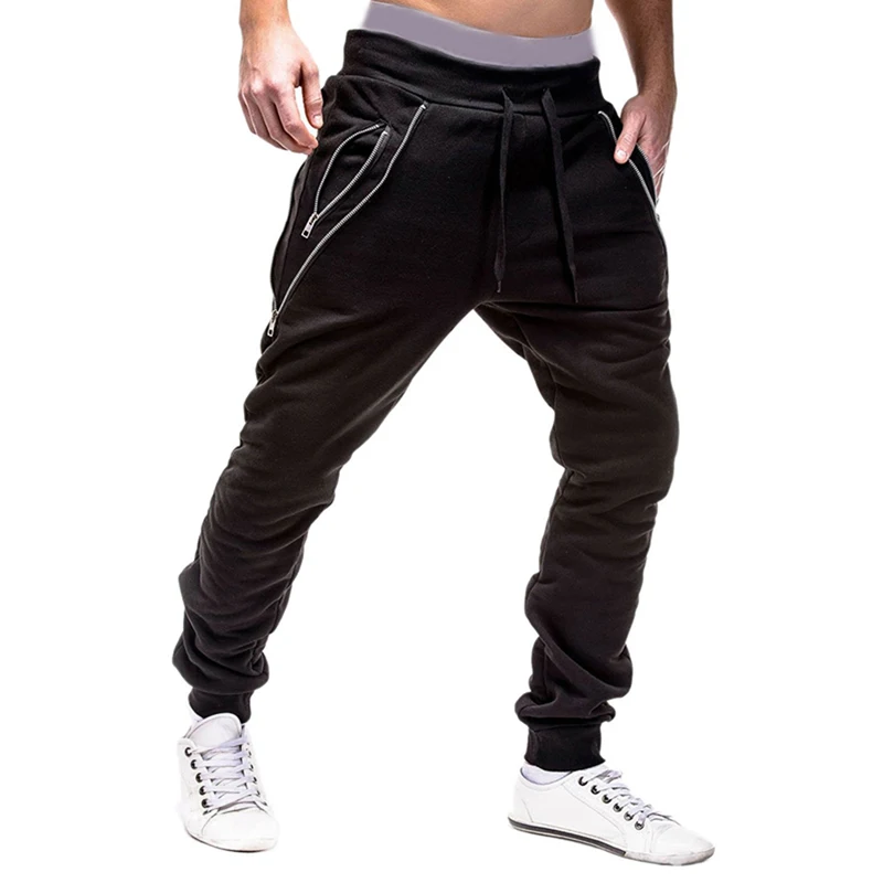Litthing брендов мужские шаровары M-3XL хип-хоп бегунов Штаны летние мужские Однотонная повседневная обувь карман на молнии зауженный брюки