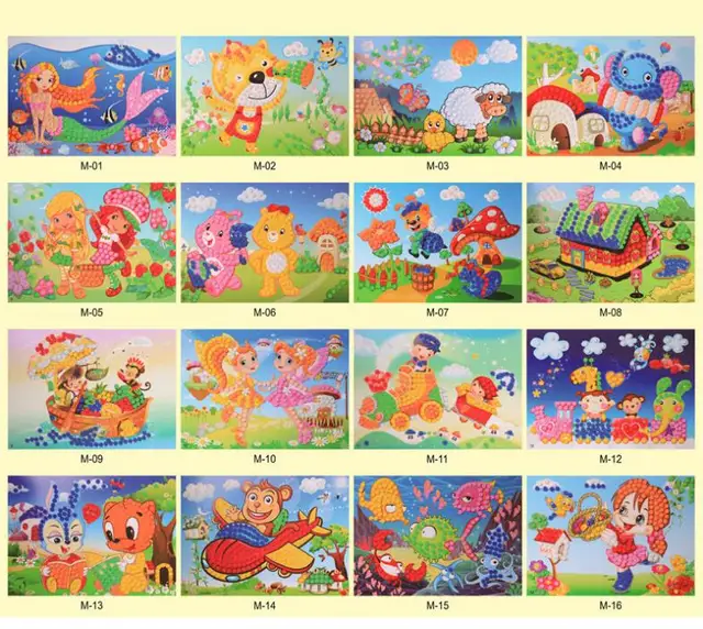 3D DIY Foam  Crystal Stickers Art EVA Children Puzzle Cartoon Creative Educational Craft Toys For Kid  Chtistmas Gift GYH 2