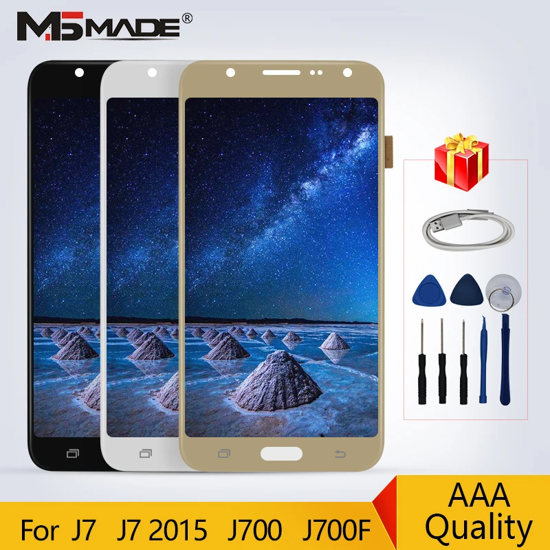 

J7 2015 Original For Samsung Galaxy J7 2015 J700 J700F J700H J700M J700K LCD Touch Screen Digitizer Display Replacement Parts