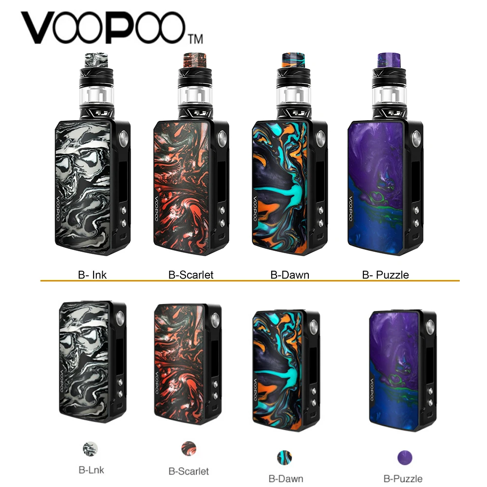 

New Original VOOPOO Drag 2 177W TC Kit with VOOPOO Drag 2 Box MOD & 5ml UFORCE T2 Tank E-cig Vape Mod No Battery VS Drag Mini