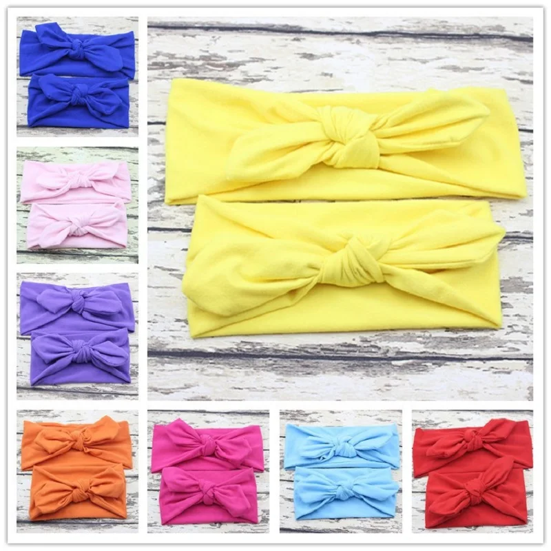

Naturalwell Mom and baby Turban headband Girls Hair Accessories Kids Infant Headwrap Cotton Headwear for Photo Prop HB011S