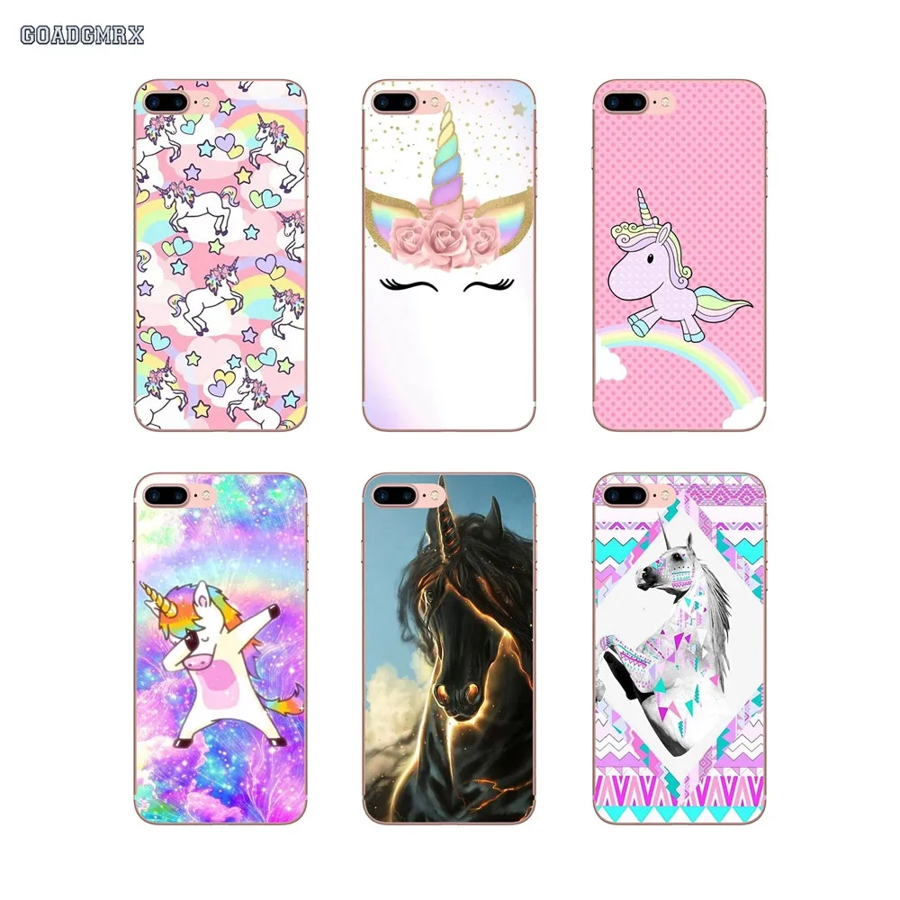 Мягкие прозрачные чехлы для Samsung Galaxy J3 J5 J7 A3 A5 A7 2015 2016 2017 Note 3 4 5 8 Rainbow Horse Unicorn |