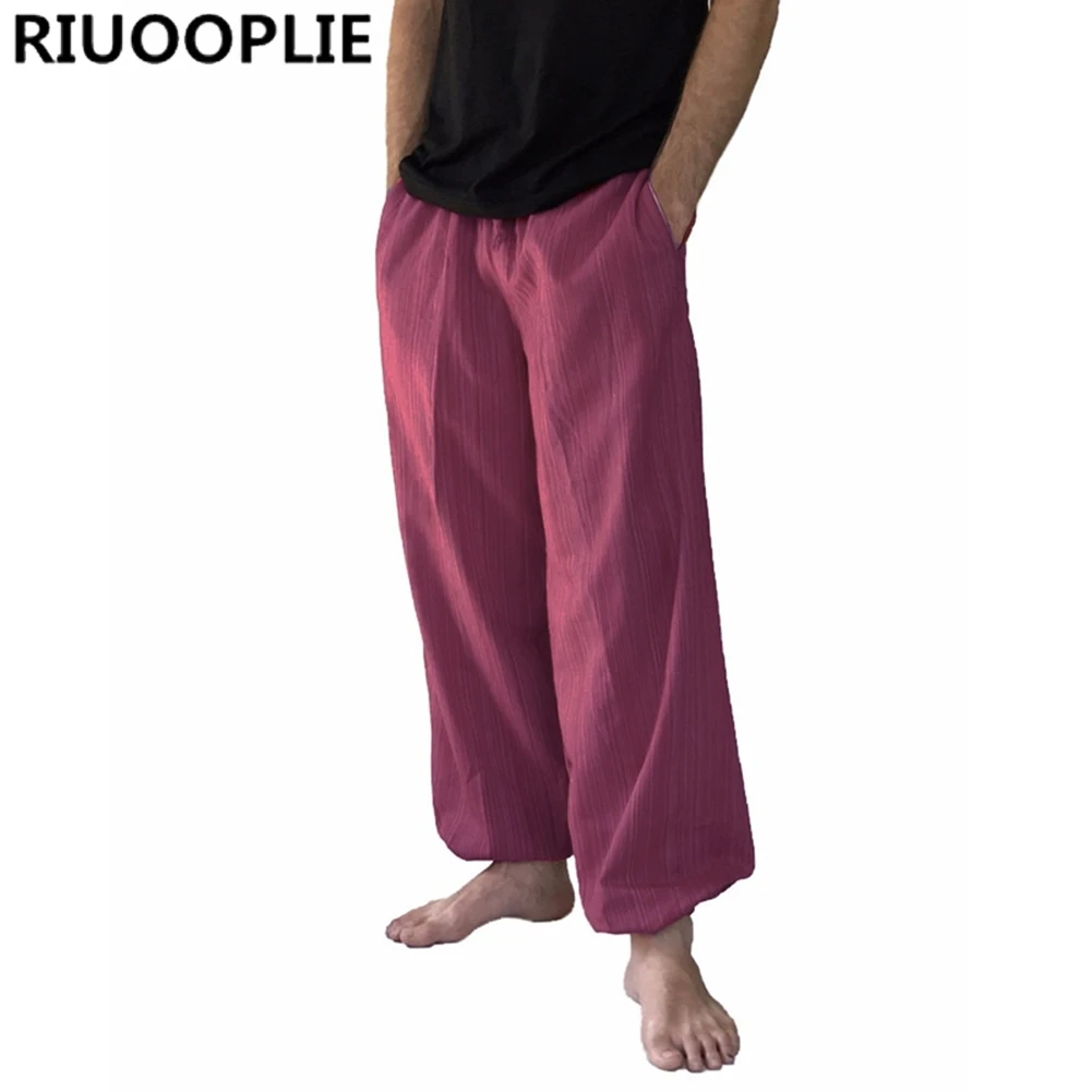 RIUOOPLIE Men s Harem Baggy Pants Women Aladdin Yoga Hippie Boho Beach Casual Trousers 5