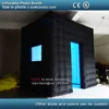 Free shipping 2.5m LED lighting inflatable photo booth with window LED inflatable photo enclosure tent inflatable cube tent 1