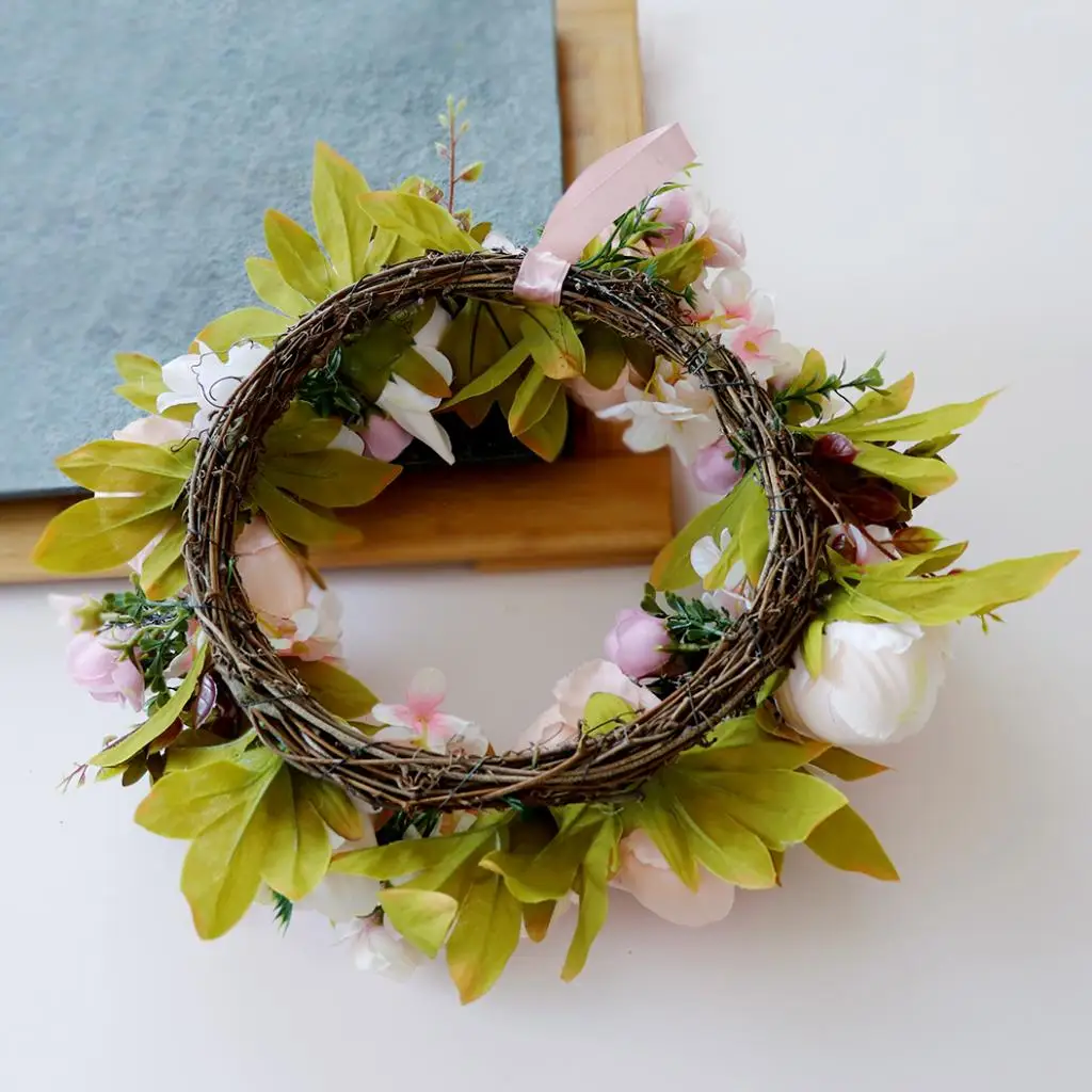 Artificial Rattan Flower Wreath Front Door Wreath Wedding Venue Home Decor 