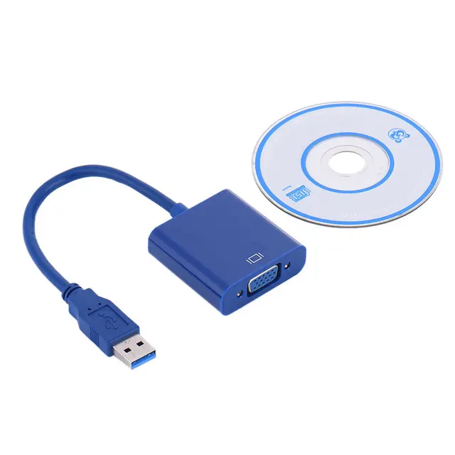 Original AHHROOU USB3.0 to VGA Converter Multidisplay Adapter Converter External Video Graphic Card For Laptop DVD player tablet