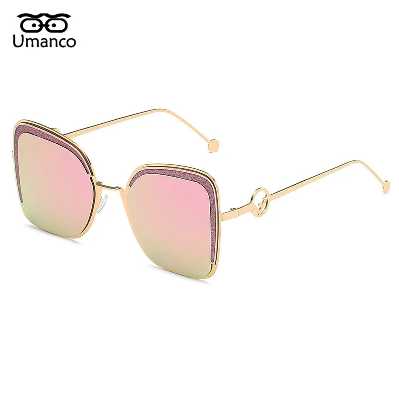 Umanco новые роскошные модные брендовые блестящие солнцезащитные очки для женщин и мужчин металлическая оправа PC линзы дизайнерские пляжные дорожные аксессуары Подарки - Цвет линз: 04