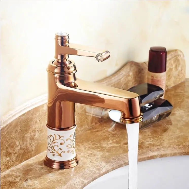 Classic Gold taps Antique Basin Faucet Bronze Ceramic Sink Tap Classic