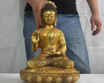

Buddhism Copper Bronze Gild Dragon Shakyamuni Sakyamuni Amitabha Buddha Statue