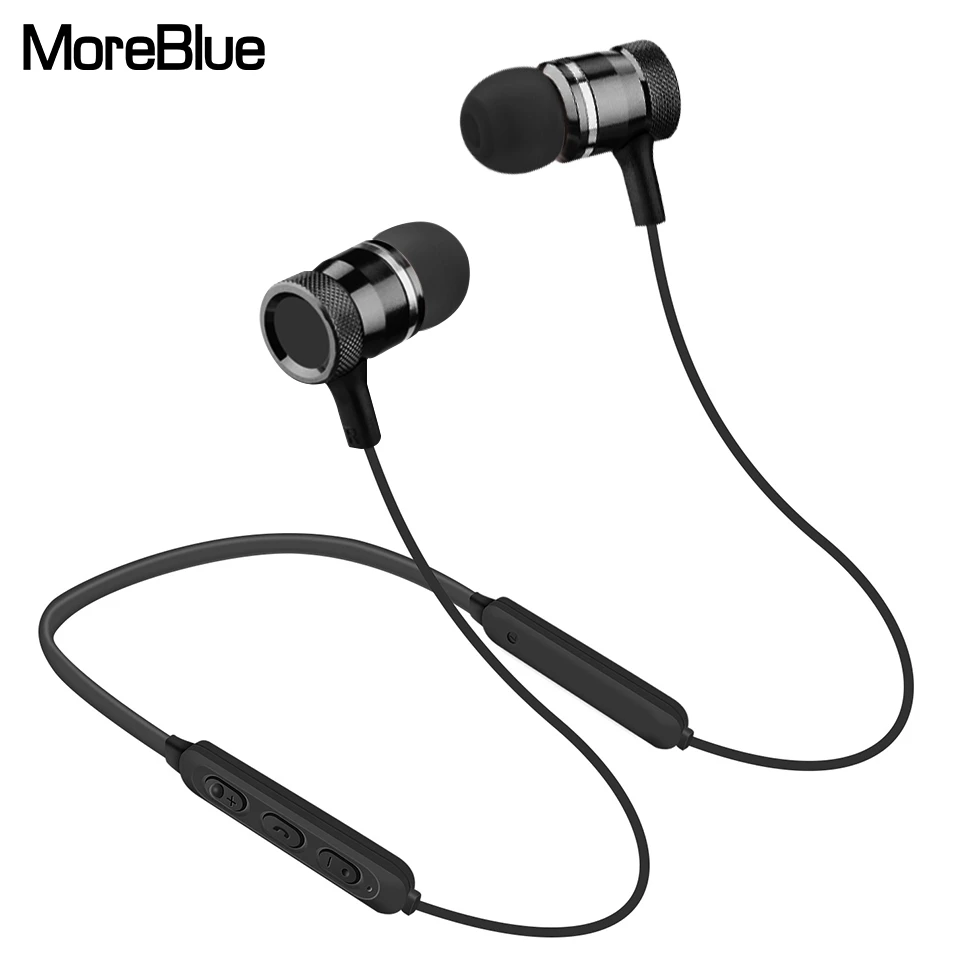 MoreBlue H49 шейным Bluetooth наушники Беспроводной Спорт гарнитура Магнитная Super Bass