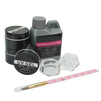 

6 PCS Professional Nail Art Tool Kit Set UV Gel Polish Acrylic liquid Supplies Tool 3 Color 120 ml