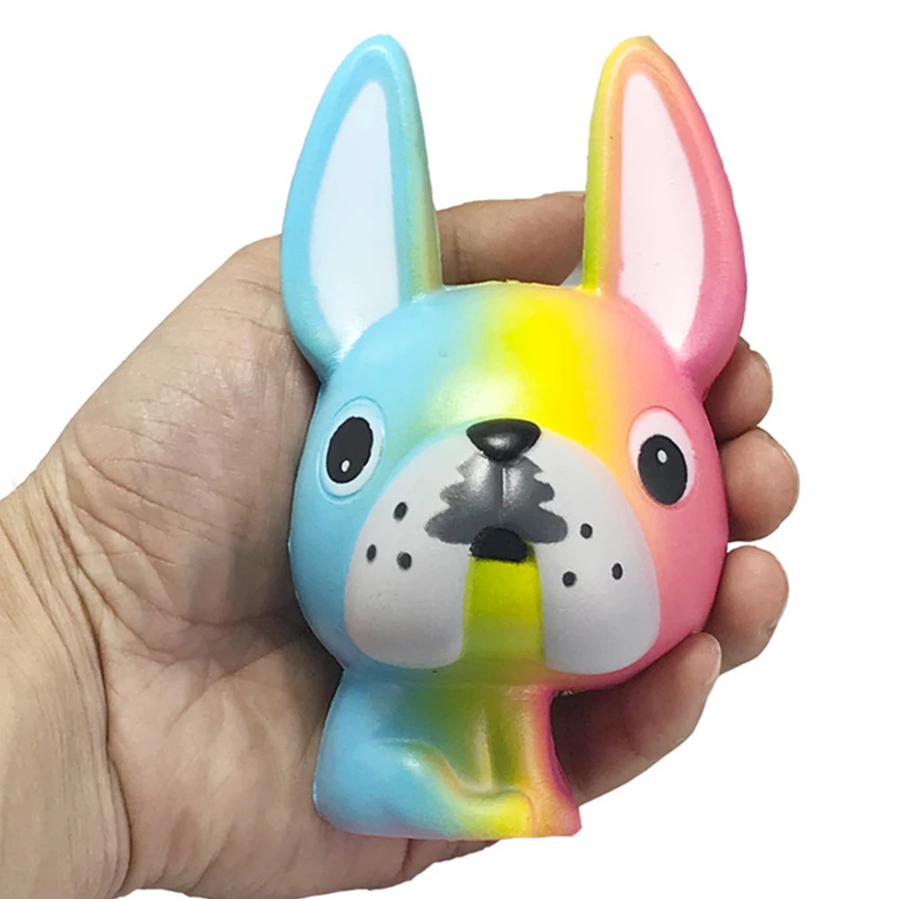 Rainbow Colorful PU Squishy Kids Toy Slow Rebound Dog Toy Squishy
