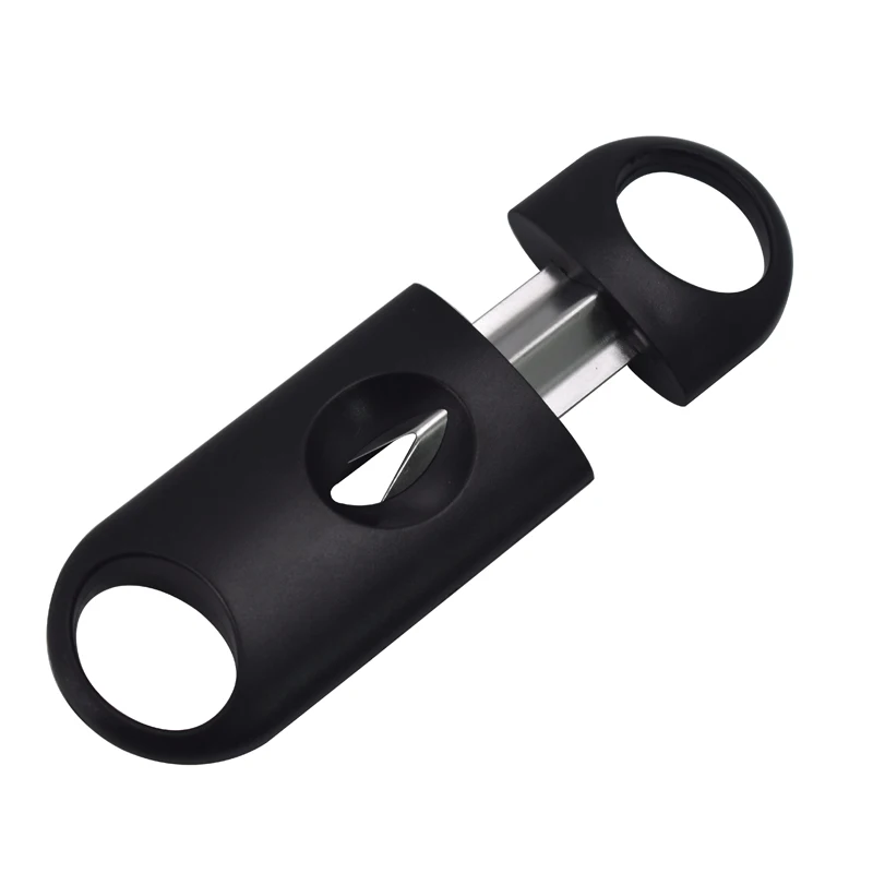 

Hot Sale Portable COHIBA Metal V Shaped Blade Plastic Cigar Cutter Plastic Handle Stainless Steel Sharp Guillotine Cigar Cutter