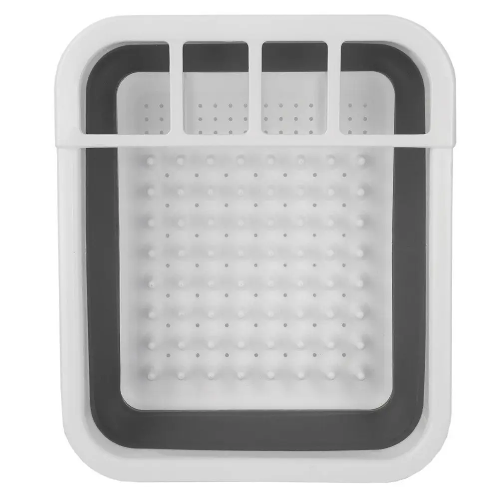 

Easy Storage Collapsible Dish Rack and Drainer with Cutlery Holder