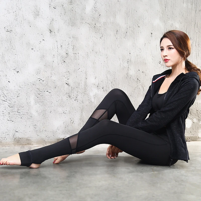 Леггинсы женские сетчатые в стиле Харадзюку для фитнеса|splice leggings|sport leggingsfashion