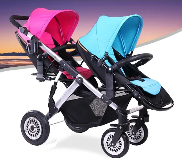 Boy and girl Twin Stroller Two Way Baby Stroller Light And Foldable