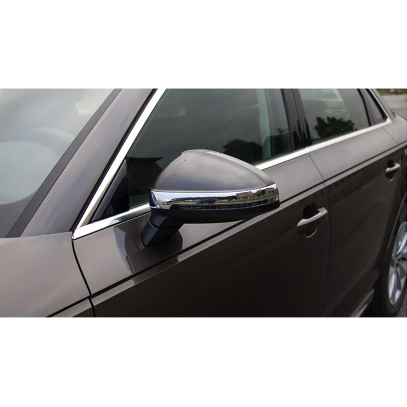 

car accessories 2x Chrome ABS Door Rearview Mirror Decorator Stripe Cover Trim For Audi A5 2018 & A4 B9 2017-2018
