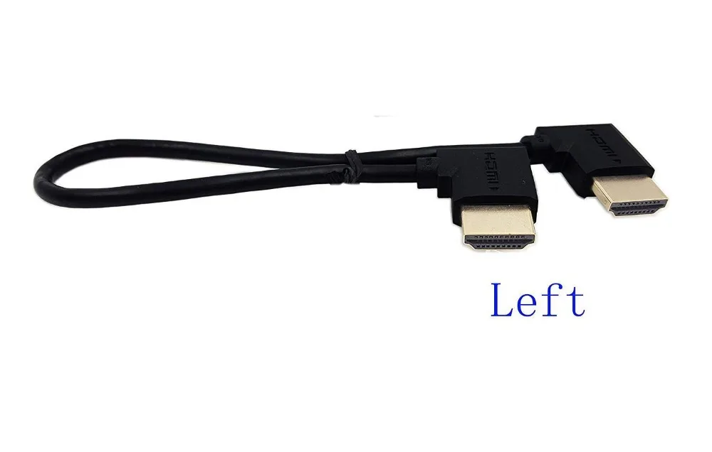

90 Angle Hdmi Cable,HDMI Male to Male Adapter Cable,Gold Plated High Speed HDMI 270 Degree Right Angle Supports Ethernet 30cm