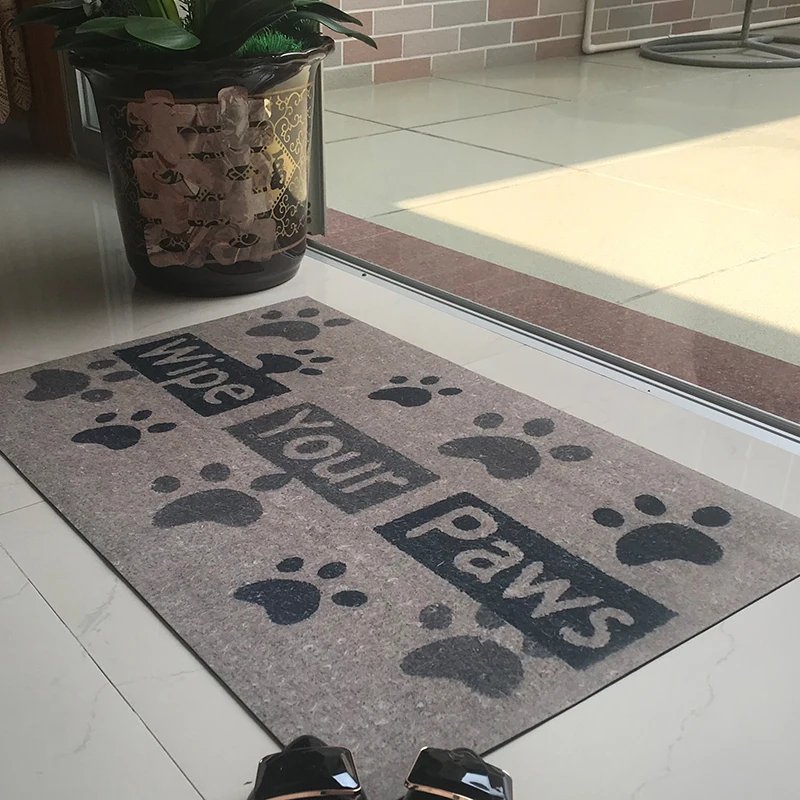 Dog Paw Funny Words Go Away Rubber Indoor Outdoor Welcome ...
