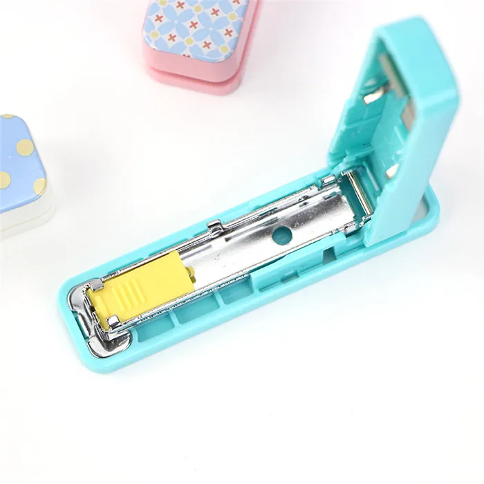 Geometric Manual Mini Stapler No. 10 Color Staples Set Stationery Office Accessories School Supplies Grapadora Papelaria  (4)