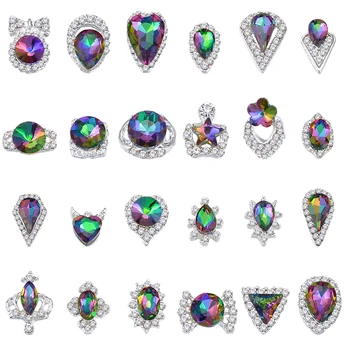 

100pcs/Lot Nail Art Rhinestones Alloy Crystal strass K9 Nagel Decorative 3d Decorations Glitter Nail Jewelry For Nail #JC101-124