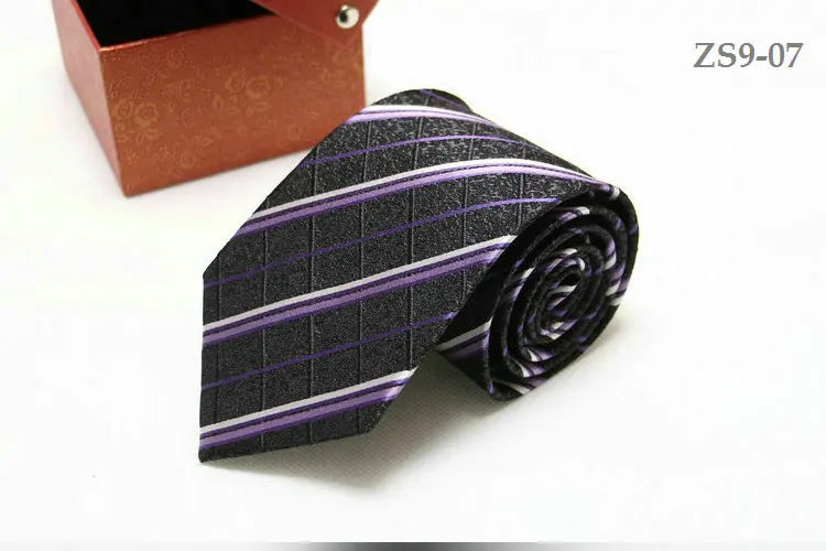 Настоящий Шелковый галстук 9 см галстук для мужчин индивидуальные логос полоски водонепроницаемый обрастания 150 см больше пакет с коробкой