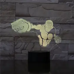 3d иллюзия Светодиодная настольная лампа спортивный бокс фигура игрока изменение цвета ночник для украшение для офиса светодиодный ночник